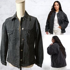 ASOS | Mauritius EUC Oversized Black Acid Wash Denim Jacket (Size US 4-6)